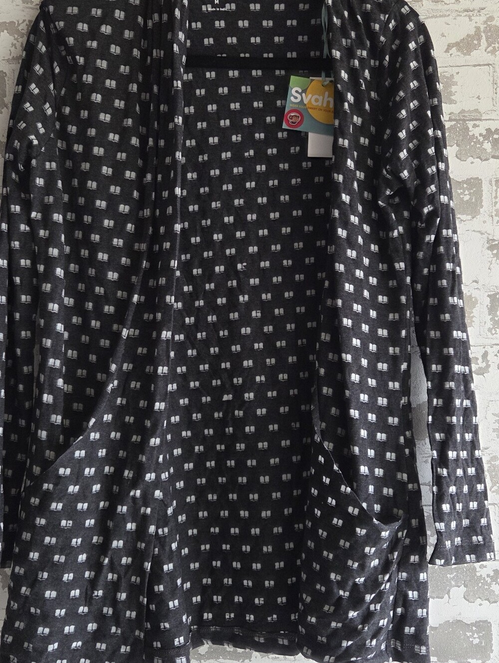 ​Svaha Books Cardigan Gray Open Front Pockets Size Medium NWT